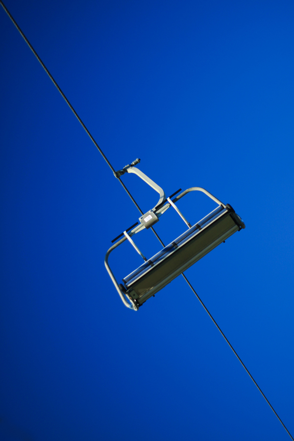 Chair-lift in blue