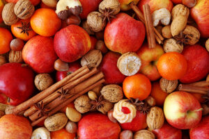 Christmas  food background close up