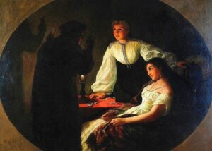 Henryk Siemiradzki "Noc św. Andrzeja - wróżbita", 1867. Źródło Wikipedia
