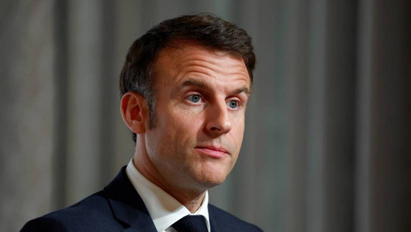 Fot. PAP/EPA/GONZALO FUENTES / POOL
epa11183599 French President Emmanuel Macron attends a press conference at the end of the conference in support of Ukraine, with European leaders and government representatives, at the Elysee Palace in Paris, France, 26 February 2024. EPA/GONZALO FUENTES / POOL MAXPPP OUT Dostawca: PAP/EPA.