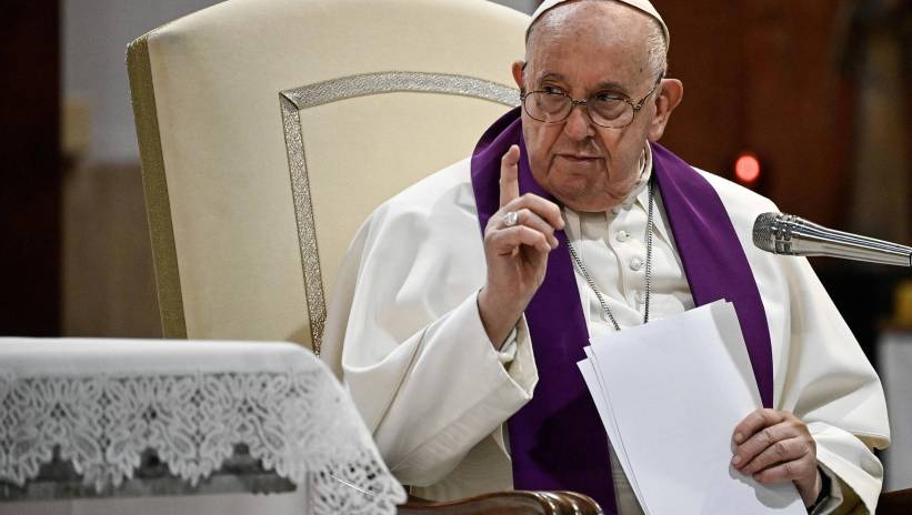 Pope Francis speaks during the celebration of the 24 Hours for the Lord, a Lenten initiative of prayer and reconciliation, in the parish of San Pio V in Rome, Italy, 08 March 2024. Fot. PAP/EPA/RICCARDO ANTIMIANI