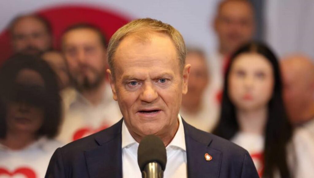 Fot. PAP/Michał Meissner
Gliwice, 04.04.2024. Kampania samorządowa 2024. Premier Donald Tusk podczas konferencji prasowej w Gliwicach, 4 bm. (ad) PAP/Michał Meissner