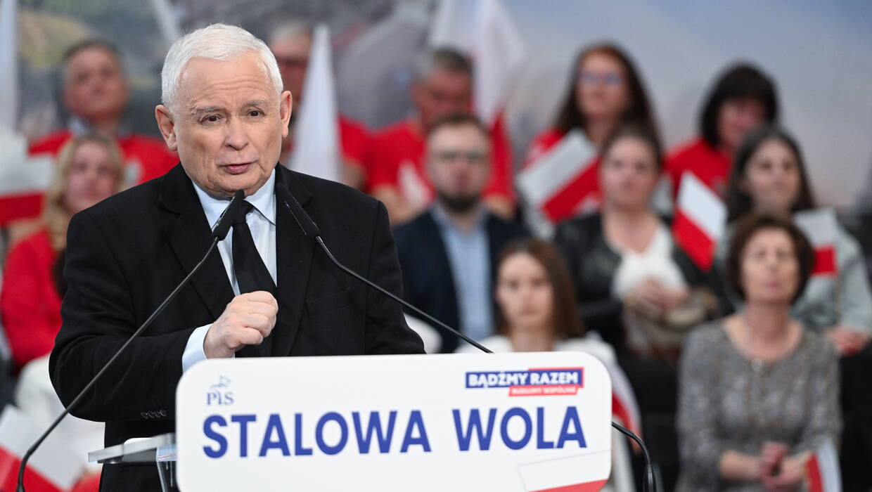 Jarosław Kaczyński w Stalowej Woli. Fot. Wojtek Jargiło/PAP