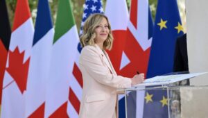 Italy's Prime Minister Giorgia Meloni arrives for the G7 summit in Borgo Egnazia, southern Italy, 13 June 2024. The 50th G7 summit will bring together the Group of Seven member states leaders in Borgo Egnazia resort in southern Italy from 13 to 15 June 2024. Fot. PAP/EPA/ETTORE FERRARI