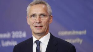 NATO Secretary General Jens Stoltenberg attends the NATO's Eastern Flank Bucharest 9 (B9) summit in Riga, Latvia, 11 June 2024. Latvia is hosting the leaders of Bulgaria, the Czech Republic, Estonia, Hungary, Lithuania, Poland, Romania and Slovakia during the Bucharest 9 (B9) summit of NATO members, which are part of the alliance's eastern flank. As well as Sweden's President Alexander Stubb and Prime Minister Ulf Kristersson attended the summit. The summit is an important event before the upcoming Washington summit for the B9 members to align each other's position ahead of that meeting. The B9 Summit is also be among the many events marking the 75th anniversary of NATO's founding and the 20th anniversary of Latvia's NATO membership. Fot. PAP/EPA/TOMS KALNINS