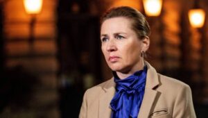 Danish Prime Minister Mette Frederiksen comments on the 07 October attacks on Israel during an event in Copenhagen, Denmark, 08 October 2023. Frederiksen arrived for the special performance 'Oct. 1943', marking the 80th anniversary of the rescue of the majority of Danish Jews in October 1943, at the Royal Theater in Copenhagen, the same evening. Prime Minister Mette Frederiksen called the weekend's attack against Israel 'terrible'. 'These are terrible pictures. I think we're all watching it with bated breath. It is a completely unforgivable attack on civilians, and therefore we are a great many countries that take a sharp distance and condemn the actions of Hamas', Frederiksen said. 
Fot. PAP/EPA/Ida Marie Odgaard