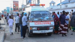 An ambulance carries the victims of an attack on the Pearl Beach Hotel in Lido Beach, Mogadishu, Somalia, 10 June 2023. State media in Somalia reported on 10 June, that the country's security forces ended an hours-long attack by Al-Shabaab militants on the Pearl Beach Hotel in the capital Mogadishu. Somali Police Force said at least six people were killed and ten others wounded in the attack on the beach hotel on 09 June evening. Fot. PAP/EPA/SAID YUSUF WARSAME