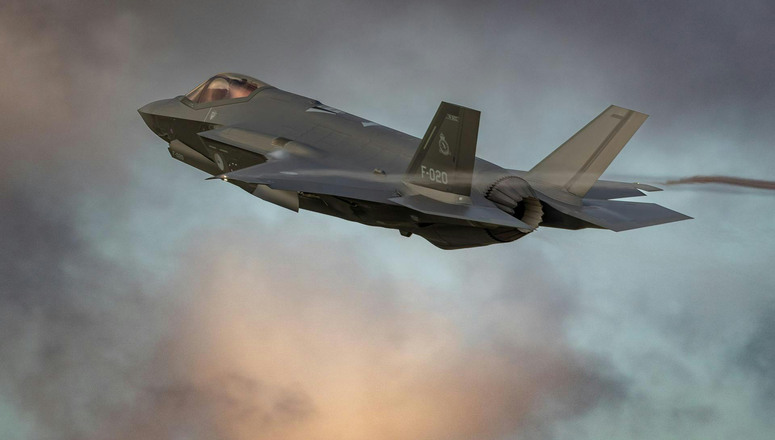 30 januari 2023, Malbork, Polen, Een Nederlands detachement van het 322 squadron is met 8 F-35's aanwezig voor de enhanched Air Policing missie tbv versterking NAVO's oostflank. Foto: F-35 operatieen vanaf de Poolse vliegbasis Malbork.