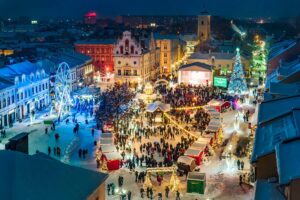 Oświetlenie Rynku w Rzeszowie w 2023 roku. Fot. Tadeusz Poźniak