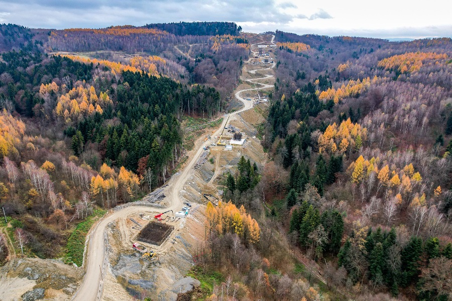 Budowa S19 na odcinku Babica-Jawornik. Fot. GDDKiA/Oddział w Rzeszowie