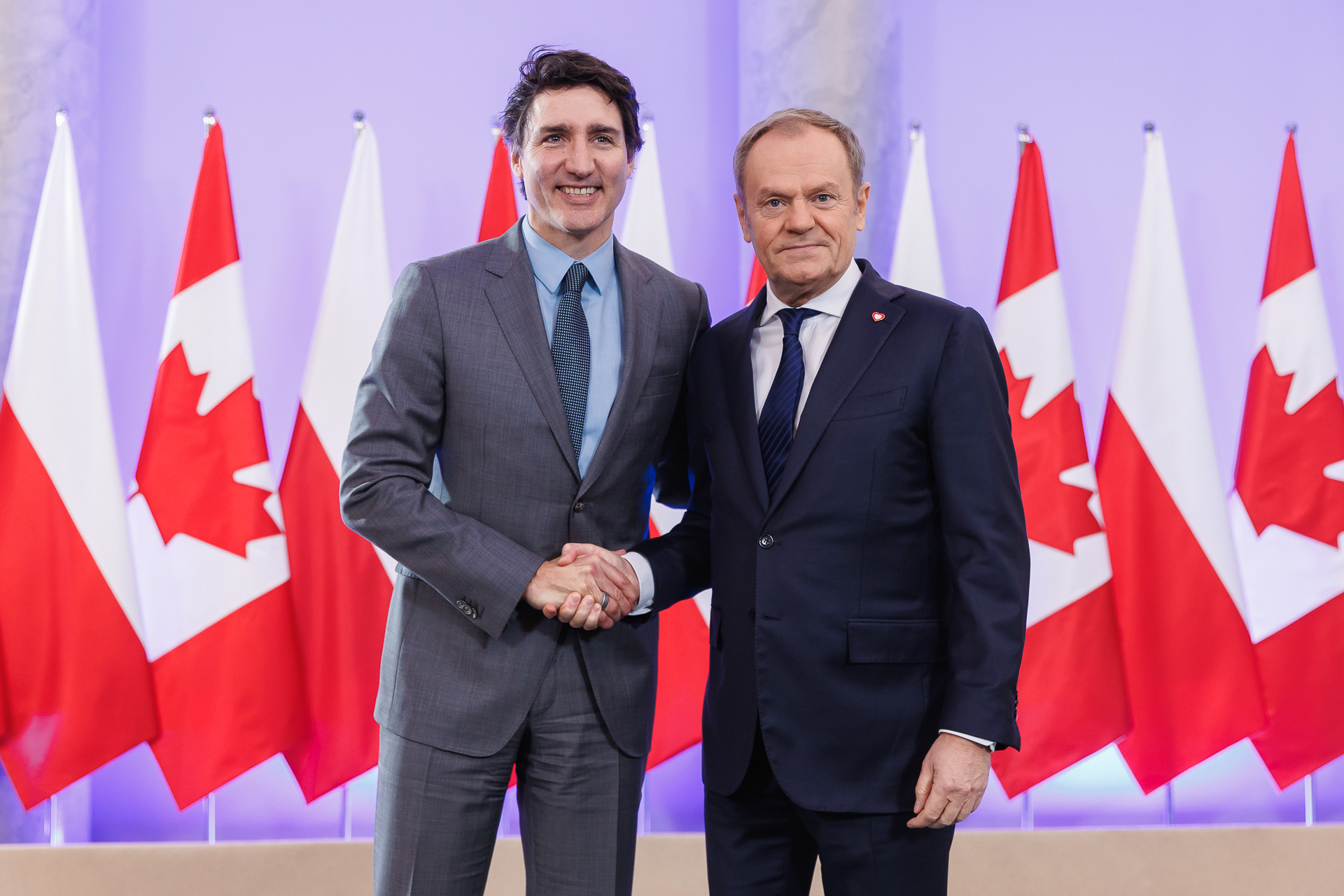 Foto: Premier Donald Tusk i Premier Justin Trudeau / Źródło: Kancelaria Prezesa Rady Ministrów