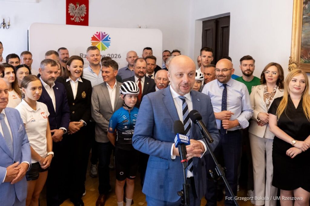 zdjęcie z konferencji prasowej Rzeszów Europejskim Miastem Sportu 2026, fot. Grzegorz Bukała / Urząd Miasta Rzeszowa