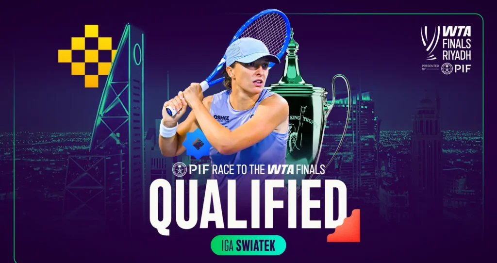 Grafika - Iga Świątek / Źródło: Serwis informacyjny WTA Tour