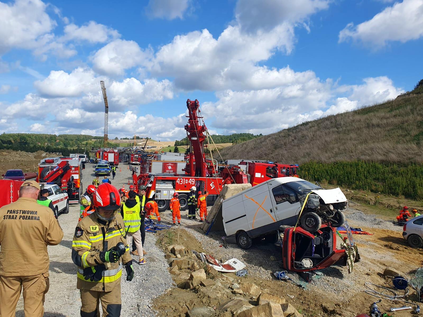 Foto: Ćwiczenia ratownicze "Strzyżów 2025" / Źródło: Generalna Dyrekcja Dróg Krajowych i Autostrad - Oddział Rzeszów