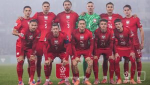 Foto: Reprezentacja polski w meczu z Litwą / Źródło: Serwis informacyjny PZPN