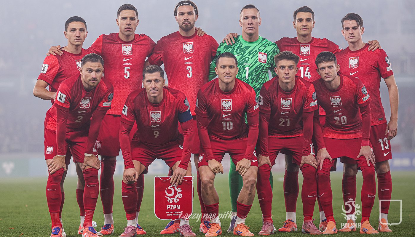 Foto: Reprezentacja polski w meczu z Litwą / Źródło: Serwis informacyjny PZPN