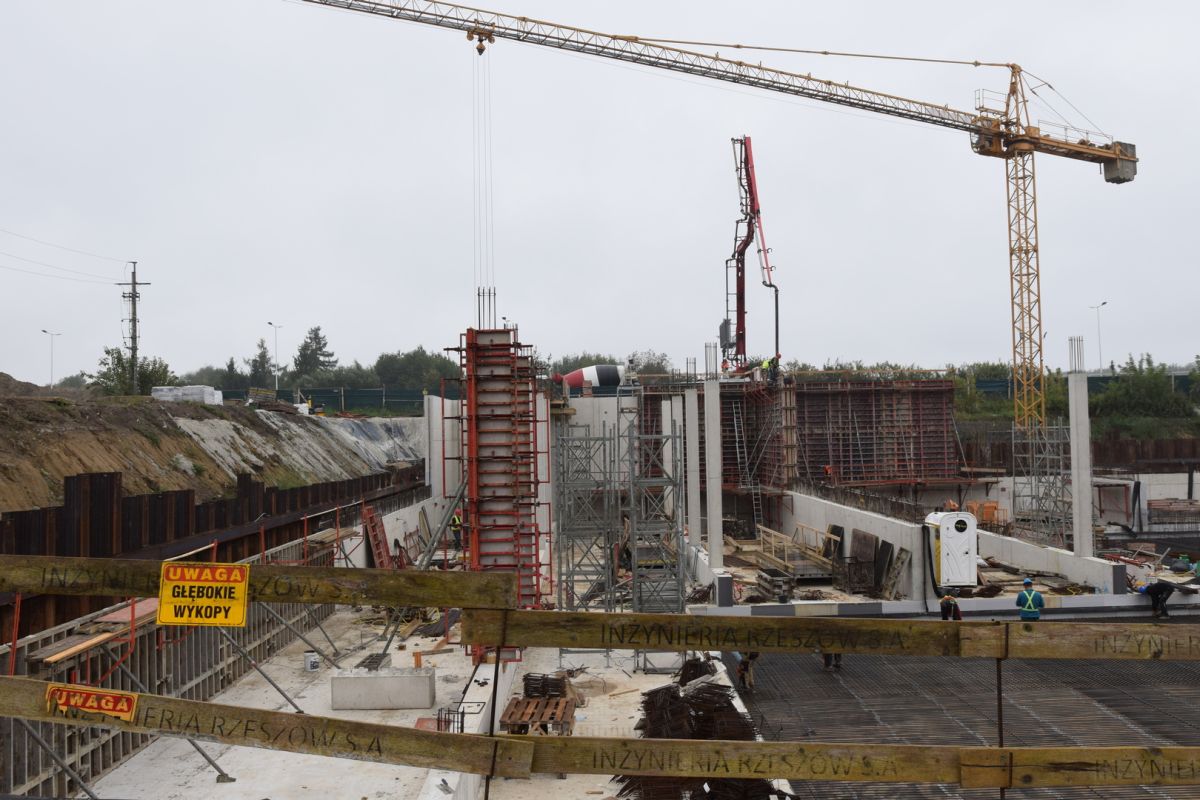 Foto - zdjęcie z terenu rozbudowy oczyszczalni ścieków w Rzeszowie, fot. MPWIK