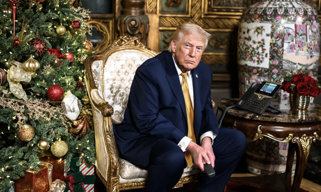 Foto: Prezydent USA Donald w Mar-a-Lago w Palm Beach na Florydzie, środa, 24 grudnia 2025 r. (Zdjęcie Daniela Toroka /Biały Dom)