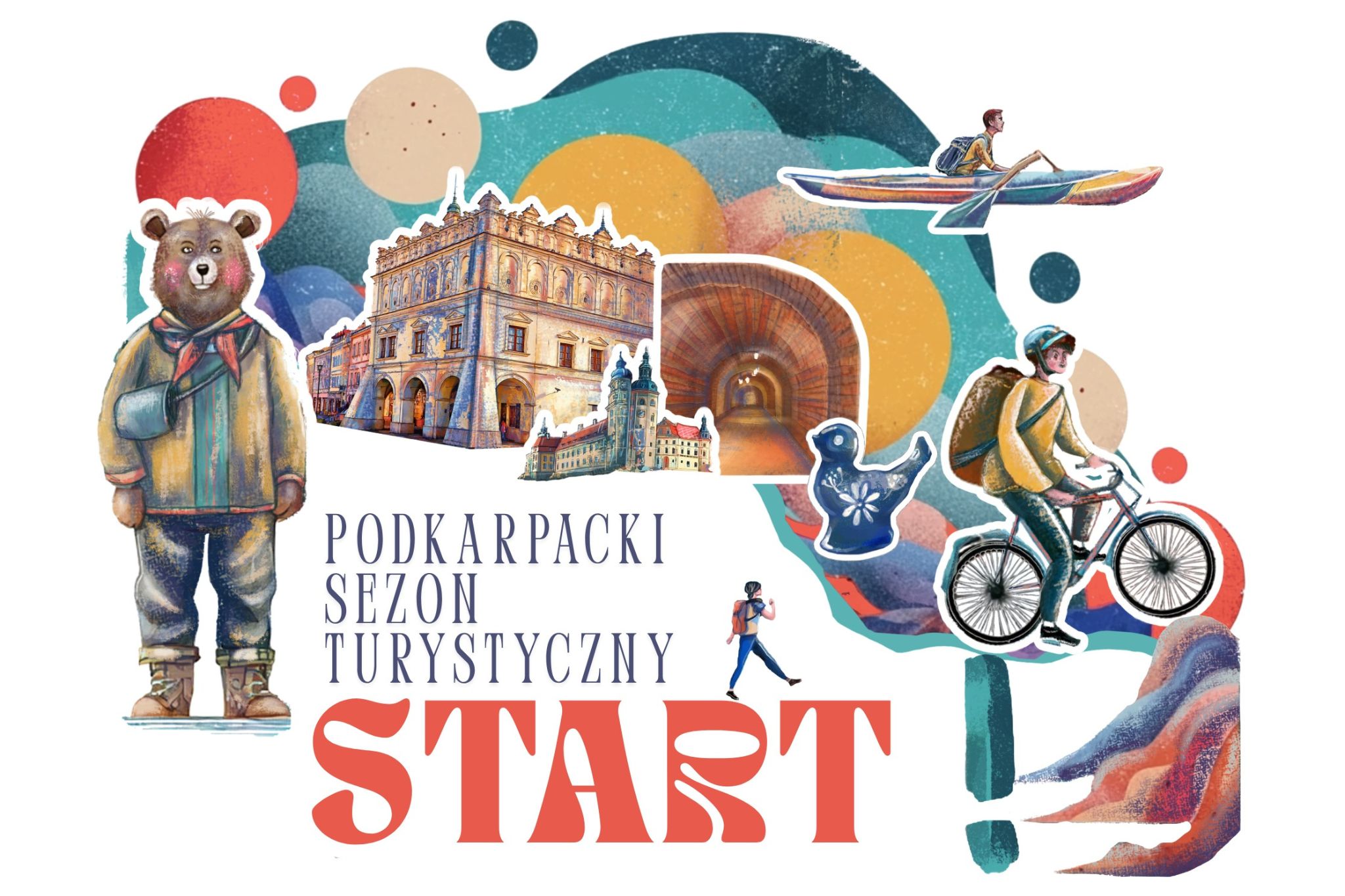 Plakat informacyjny Otwarcia Sezonu Turystycznego 2026 w województwie podkarpackim.