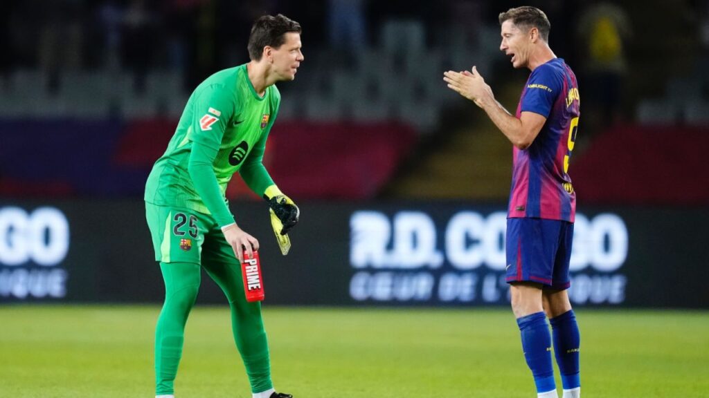 Foto: Wojciech Szczęsny i Robert Lewandowski / Źródło: Serwis prasowy PZPN